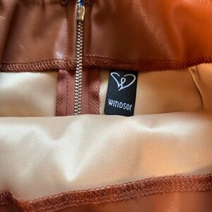 Windsor Brown mini faux leather skirt